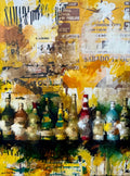 Large Spanish Pop Art Catalan Mixed Media Collage Painting Jordi Prat Pons