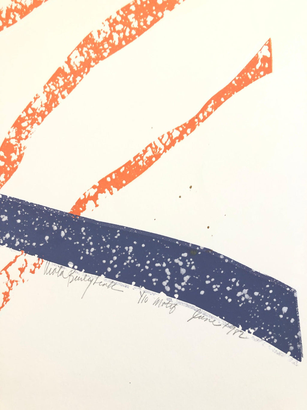 Motif, Gold Abstract African American Artist Viola Leak Woodcut Silkscreen Print