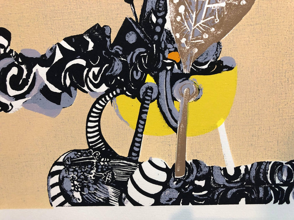 Rare Israeli Surrealist Judaica Abstract Lithograph Naftali Bezem