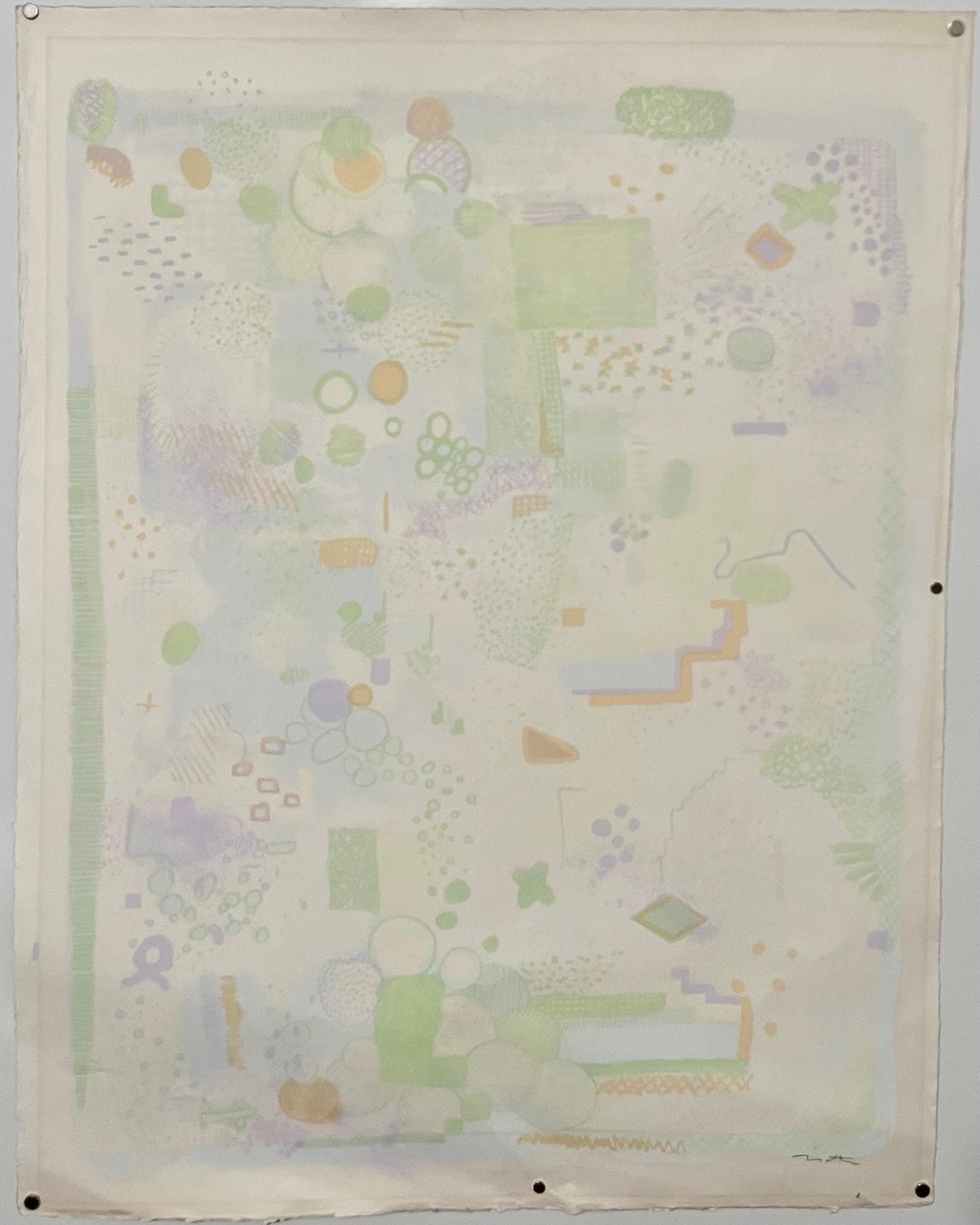 Large 1960s Abstract Lithograph Field Mouse II Robert Natkin