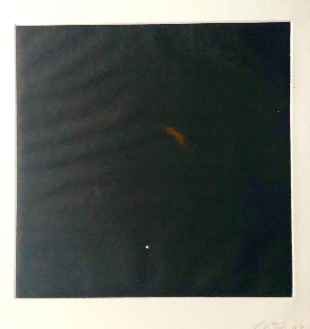 Comet, Outer Space Dark Series Aquatint Etching Color Abstract Expressionist