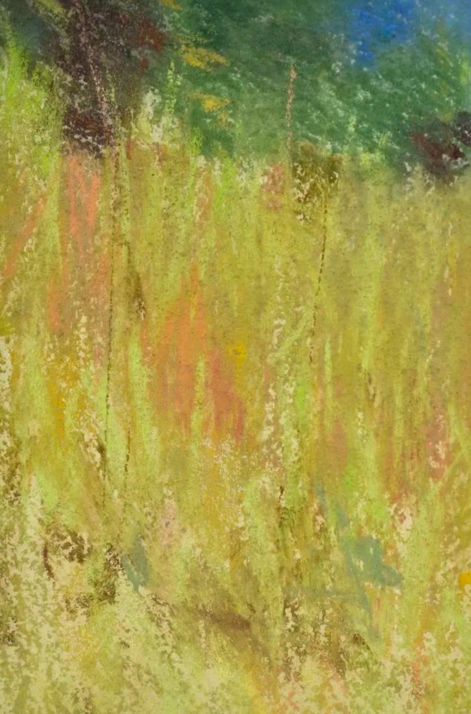 Large Pastel Landscape Purple Mountains Landscape American Modernist Painting