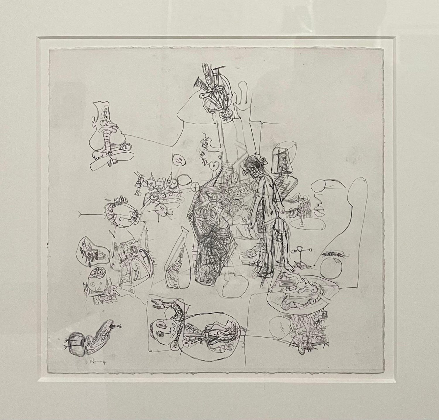 German Neo Expressionist Graphite Pencil Drawing Erwin Pfrang Nolan Gallery NYC
