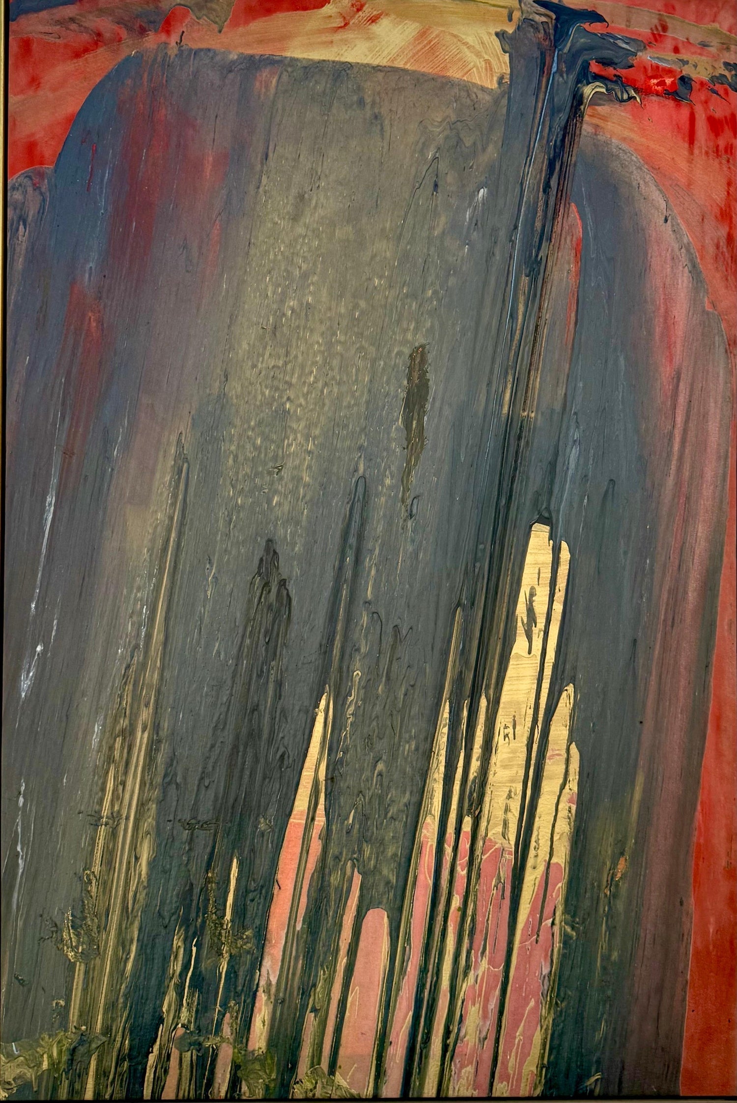Large Modernist Abstract Color Field Acrylic Painting Woman Artist Francine Tint