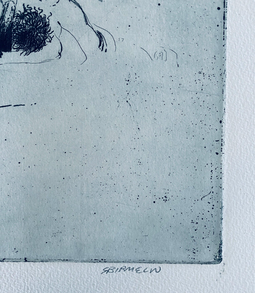 Fallen Figures. Standing Dog, American Modernist Abstract Etching