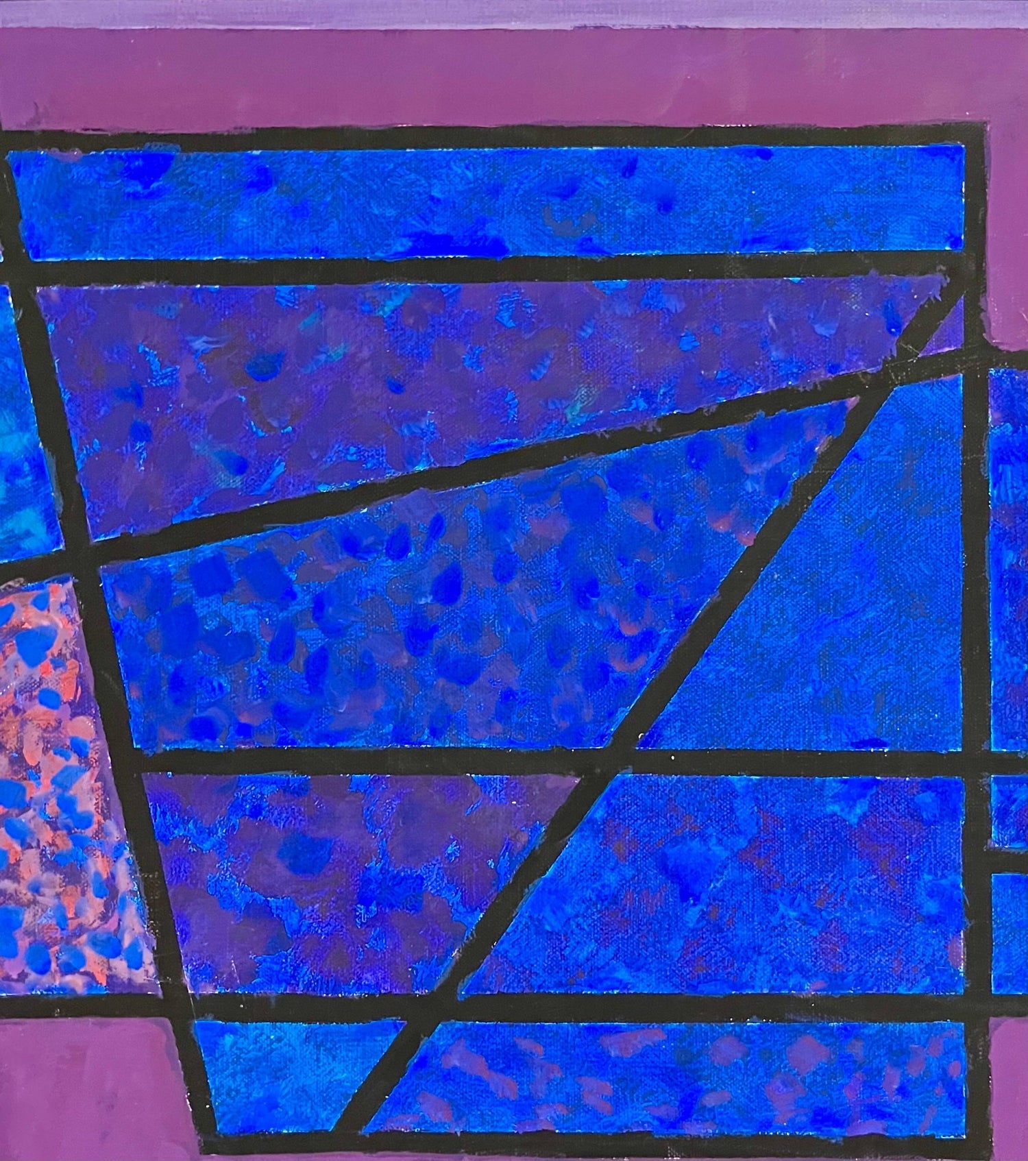 French Post War Geometric Abstract Oil Painting Kinetic Op Art Edgard Pillet