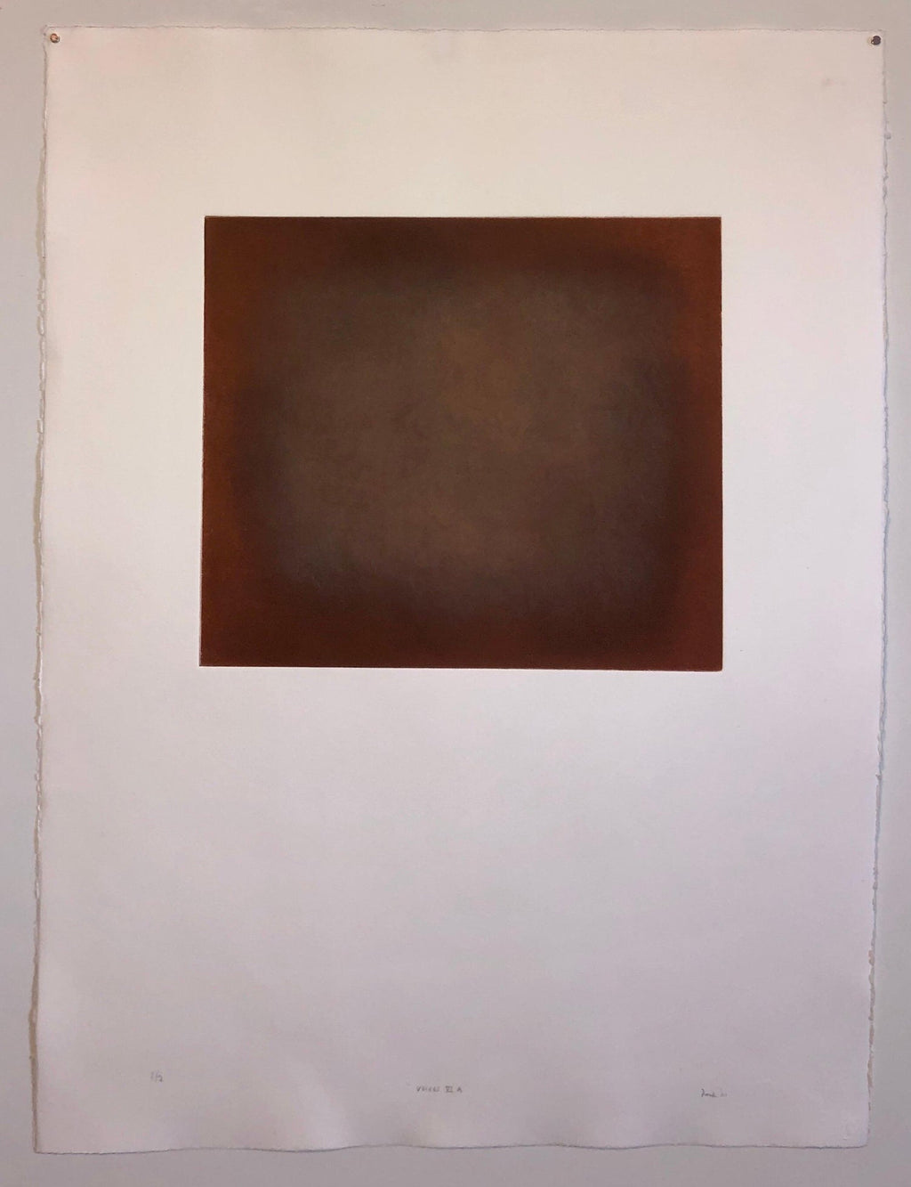 Abstract Color Field Red Purple Gradient Aquatint Etching California Minimalism