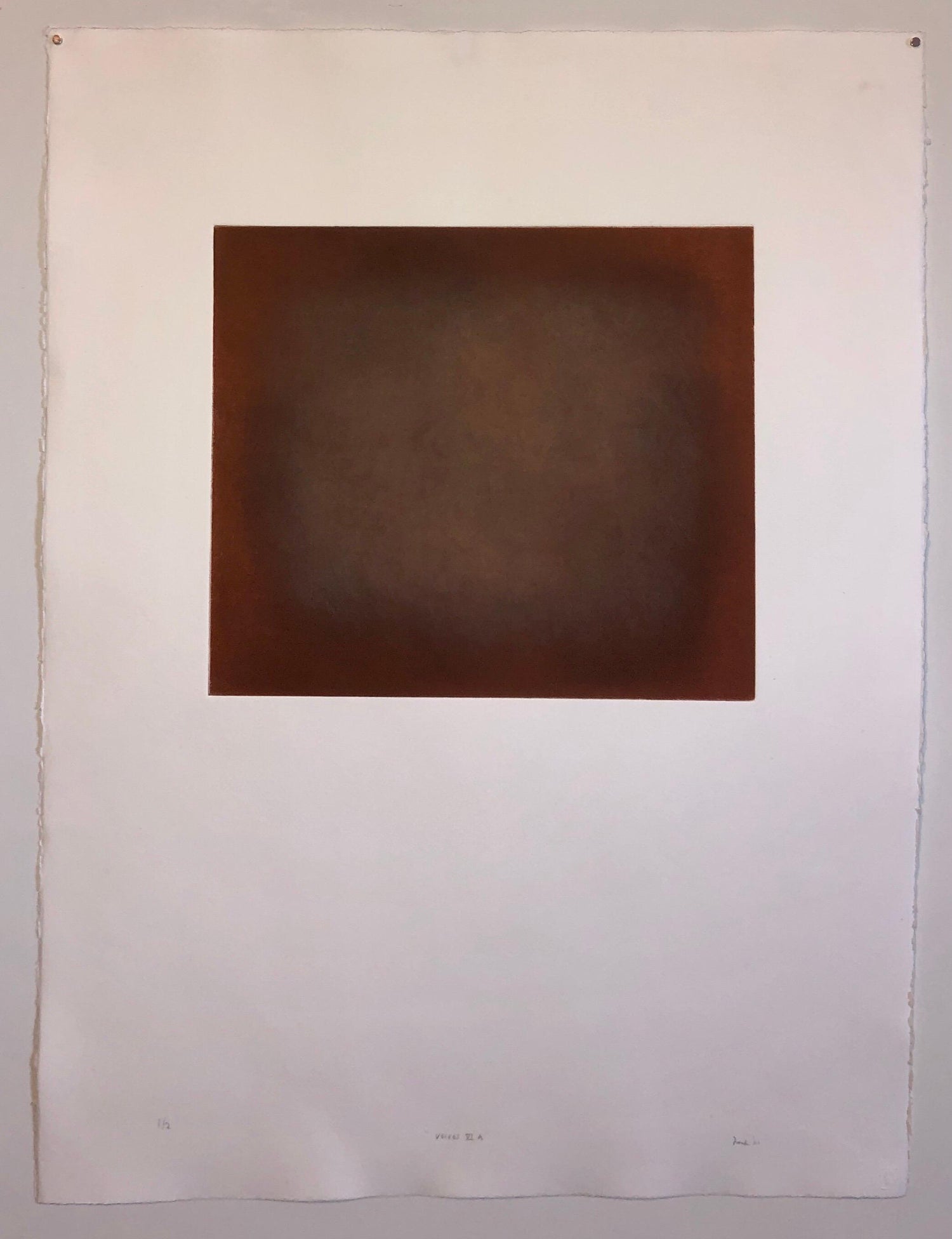 Abstract Color Field Red Purple Gradient Aquatint Etching California Minimalism