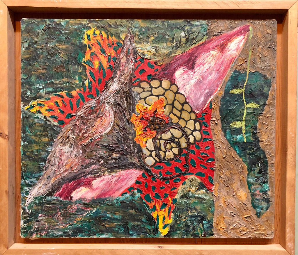 Abstract Vibrant Oil Painting Japanese American Artist Denver Colorado