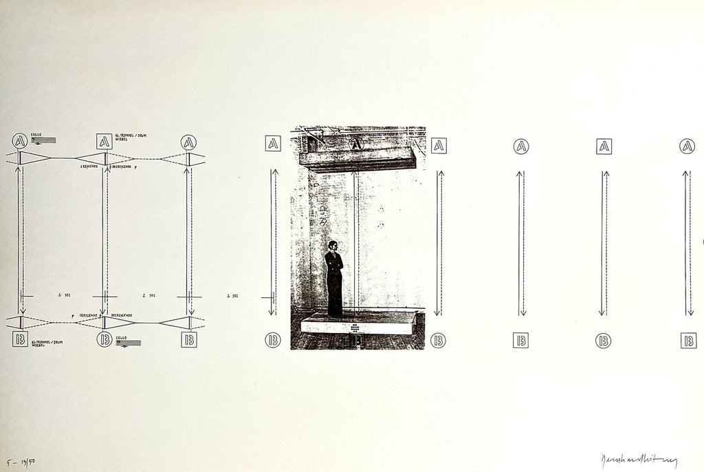 Austrian Sound Space Architect Bernhard Leitner Photo Mechanical Print Signed