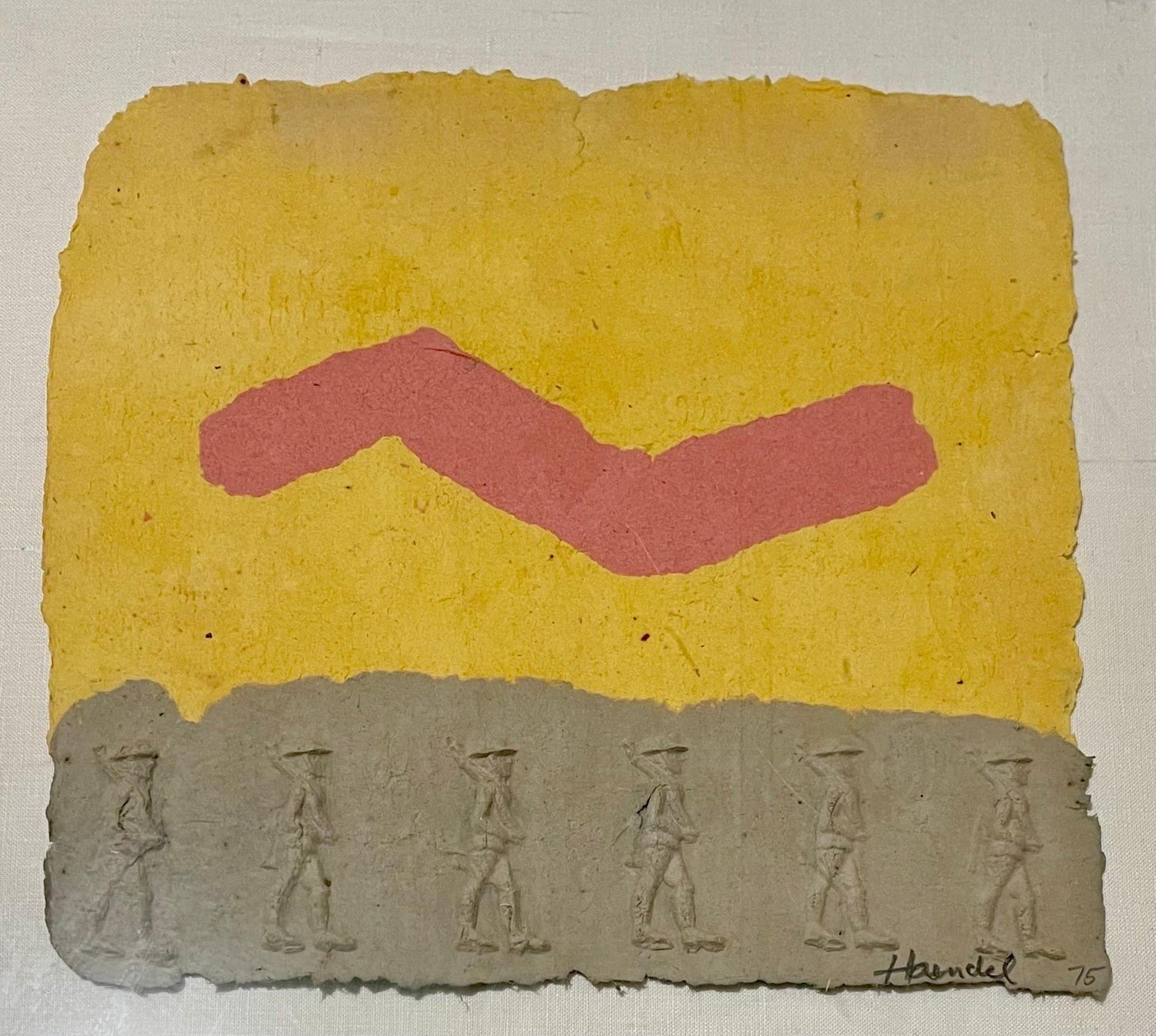 Bill Haendel Americana Toy Soldiers Cast Paper Relief Modern Pop Art Sculpture