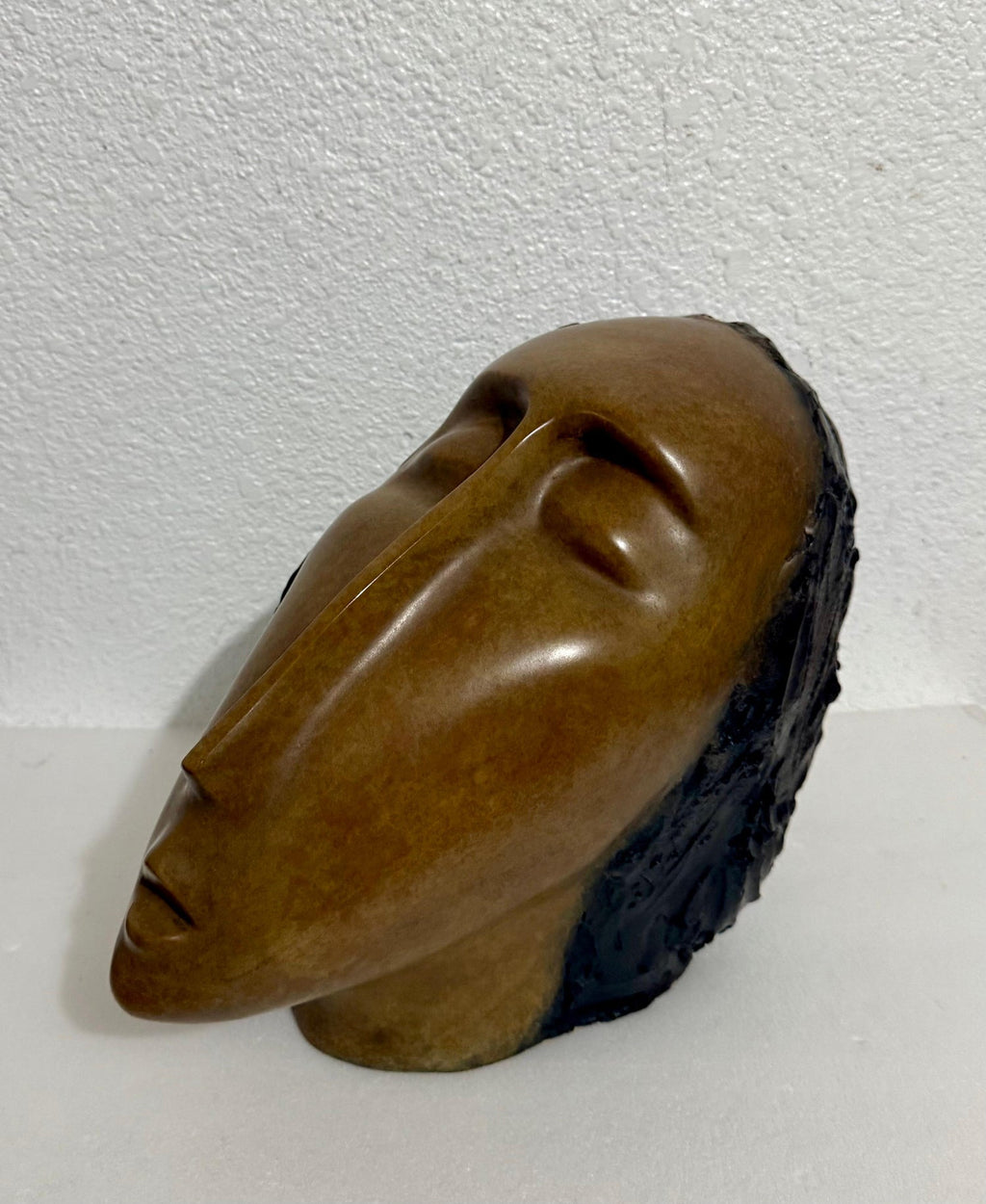 Large Bronze Sculpture Woman Head, After Modigliani, Ruth Bloch Israeli Artist