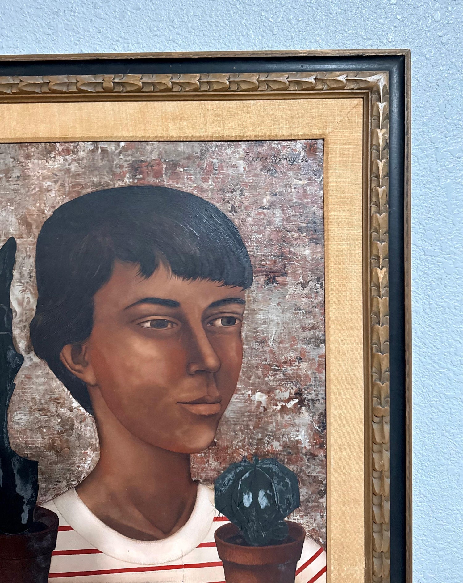 Modernist Surrealist French Expressionist Oil Painting Moody Boy Pierre Henry