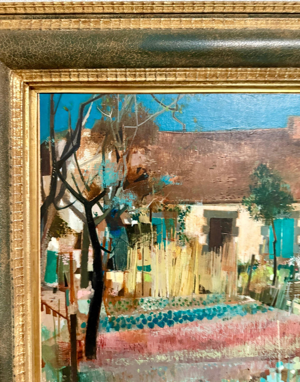French Neo Expressionist Surreal Oil Painting Robert Vernet Bonfort  Deaf Artist