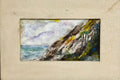 Modernist Impasto Painting Mountain with Ocean Landscape J. James Akston