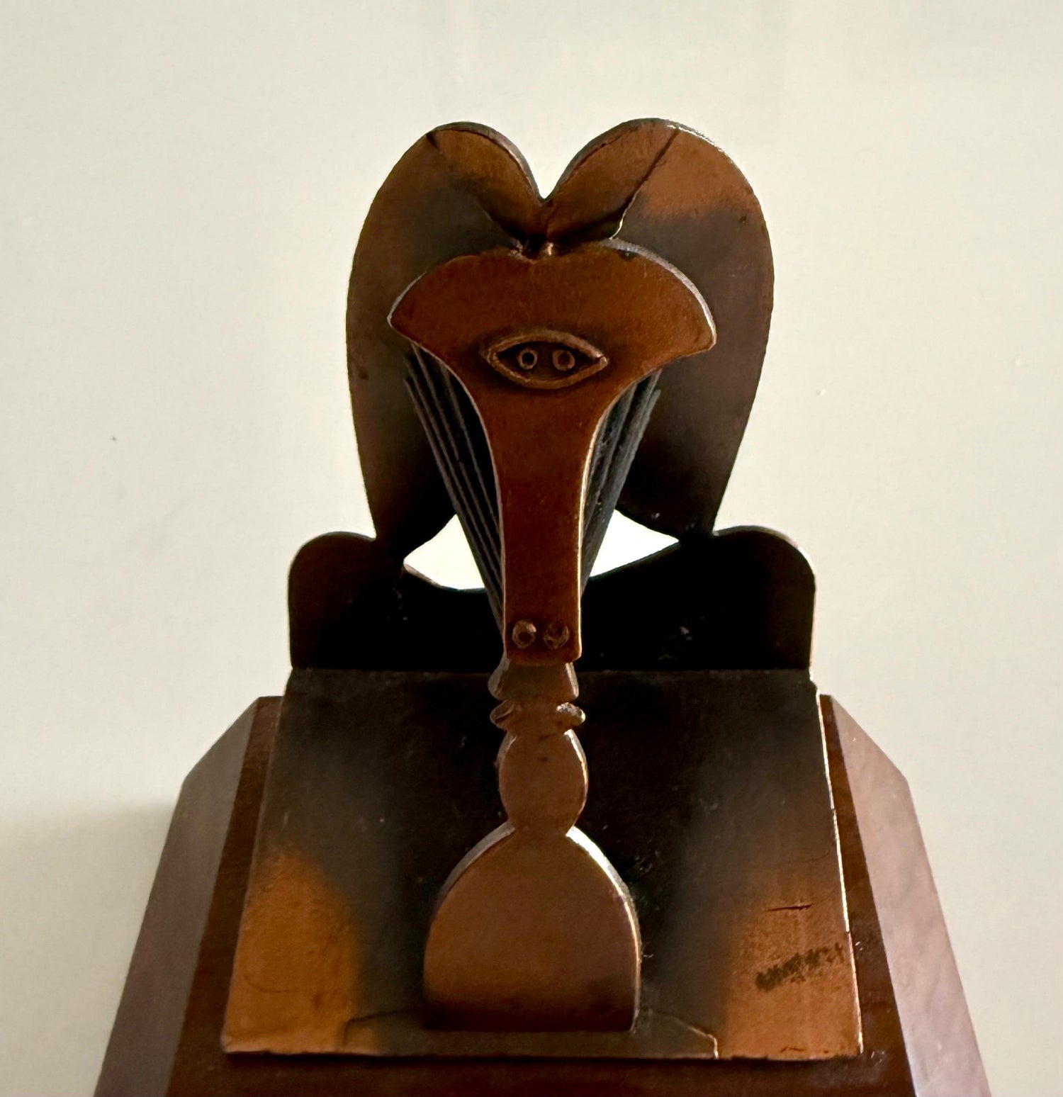 Vintage 1970 Modernist Chicago Picasso Souvenir Cubist Sculpture Head Metal