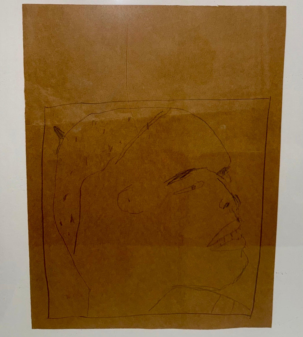 Nuba 1981 Graphite Drawing on Brown Paper James Brown Galerie Bernd Kluser