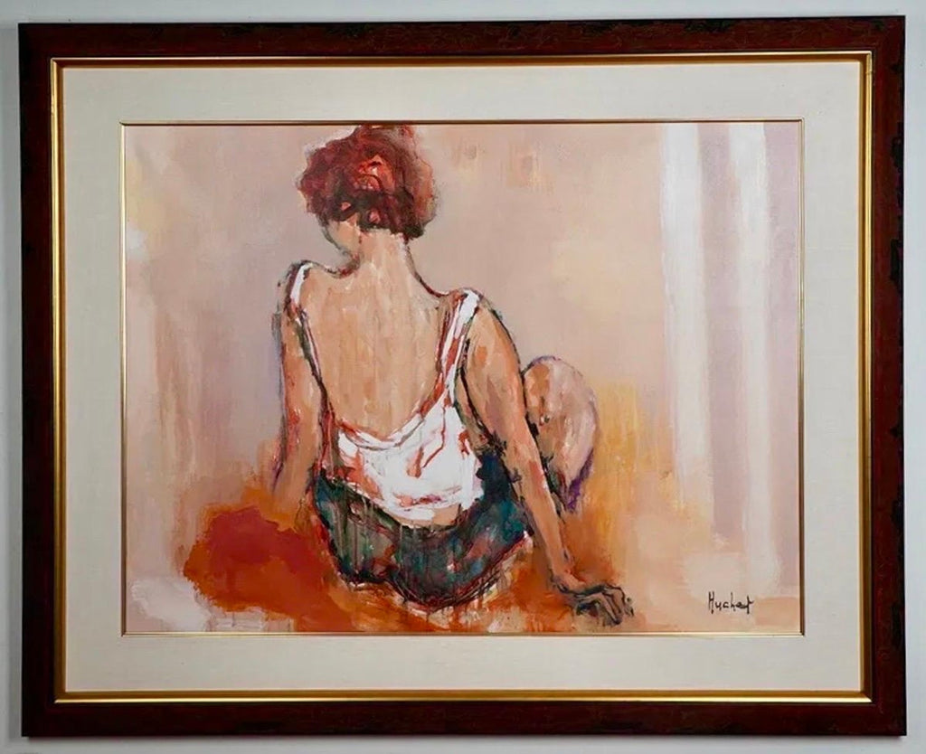 Large Post Impressionist Fauvist Art French Oil Painting Dancer Urbain Huchet