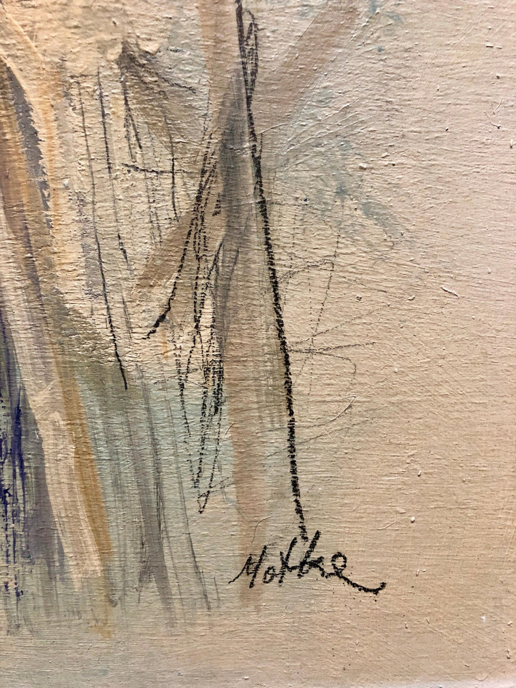 Israeli Modernist Abstract Expressionist Oil Painting