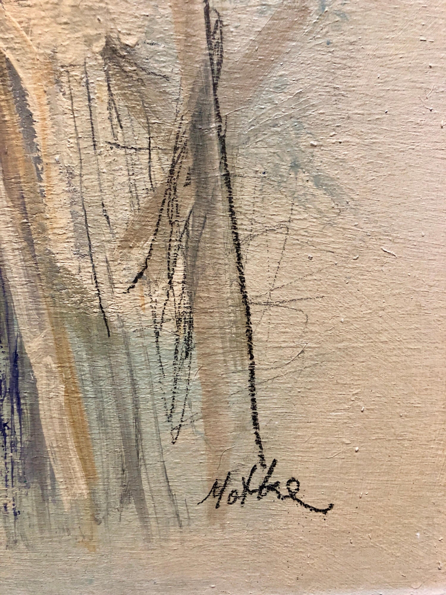 Israeli Modernist Abstract Expressionist Oil Painting