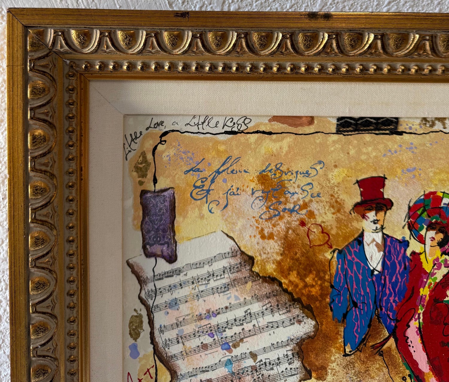 Silkscreen on Canvas Musical Belle Epoque Composition Alexander & Wissotzky