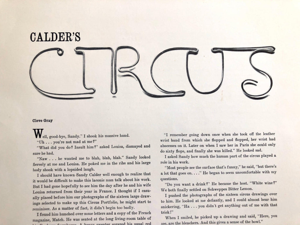 Alexander Calder Circus Reproduction Lithograph After a Drawing