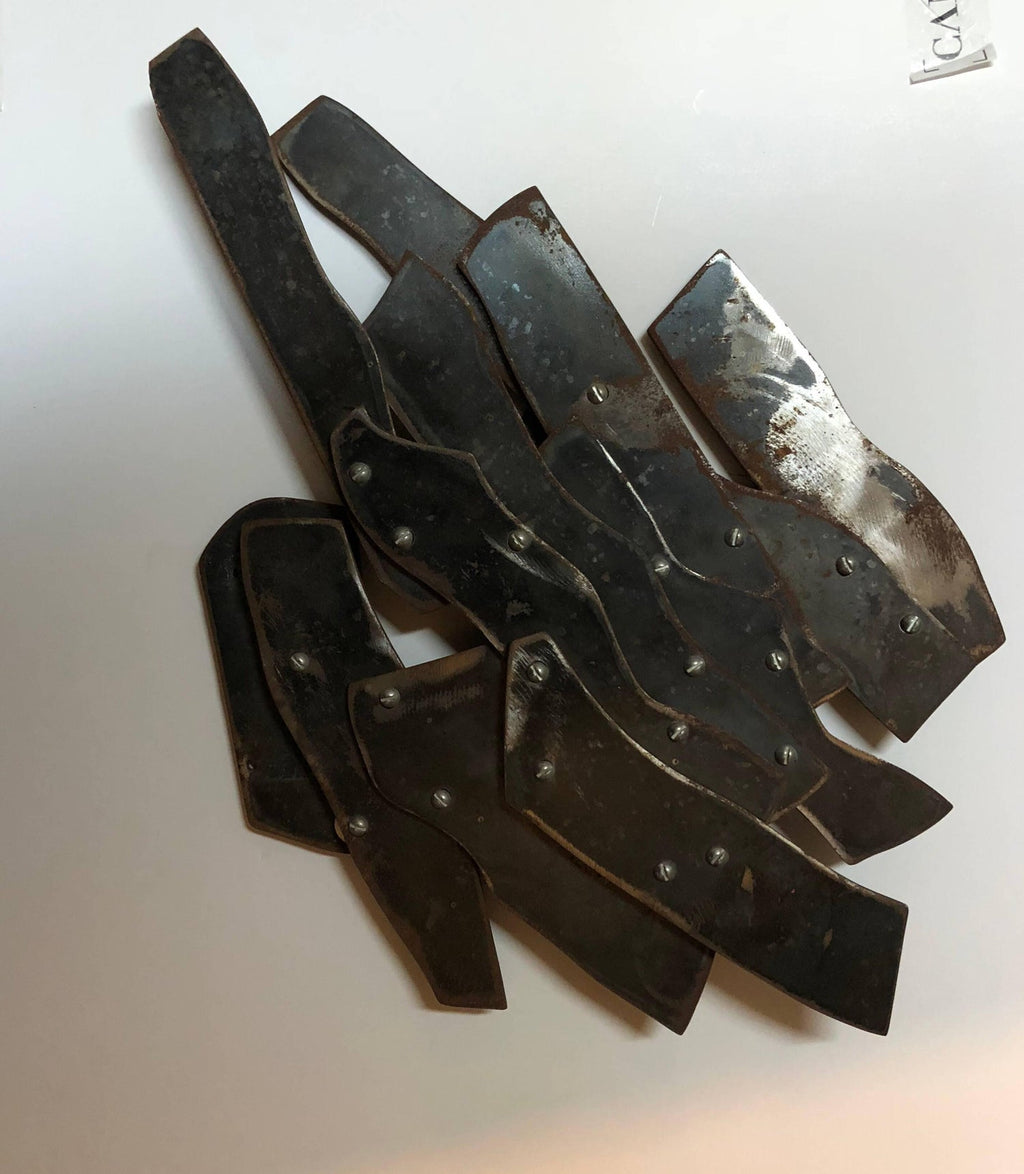 Abstract Expressionist Patinated Metal Assemblage Sculpture Steel, Nuts, Bolts
