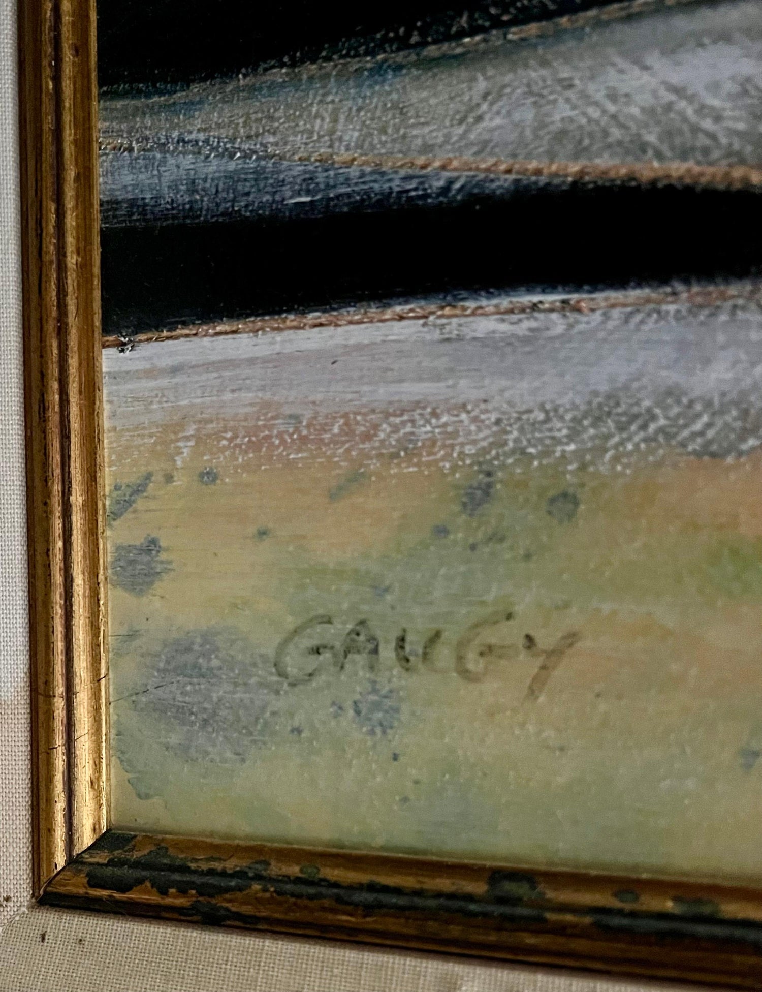 Large Expressionist Oil Painting Hand Carved Wood Panel Jean Claude Gaugy