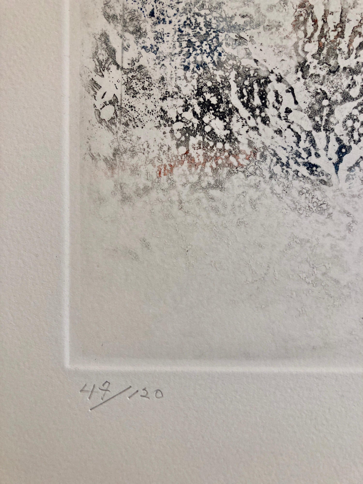 60s American Abstract Expressionist Untitled Abstract Color Composition Etching