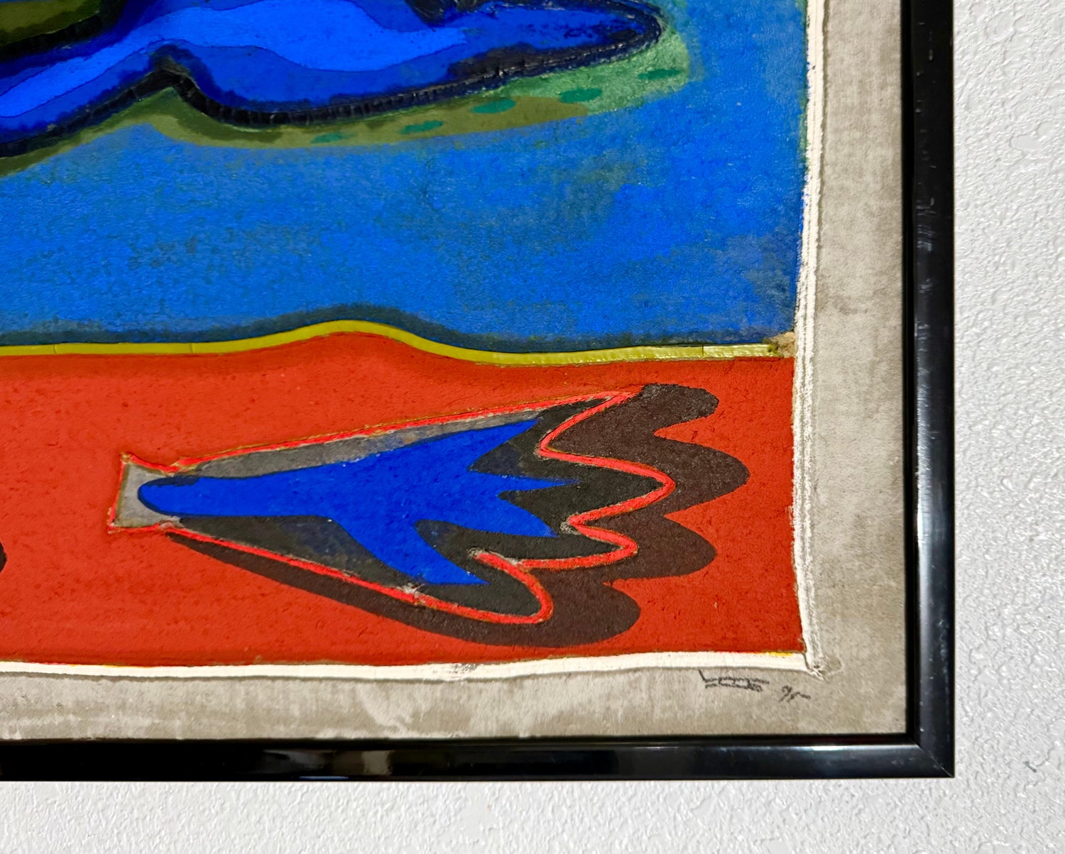 Italian Modernist Pop Art Oil Painting on Cement Mixed Media Paolo Valle, Venice