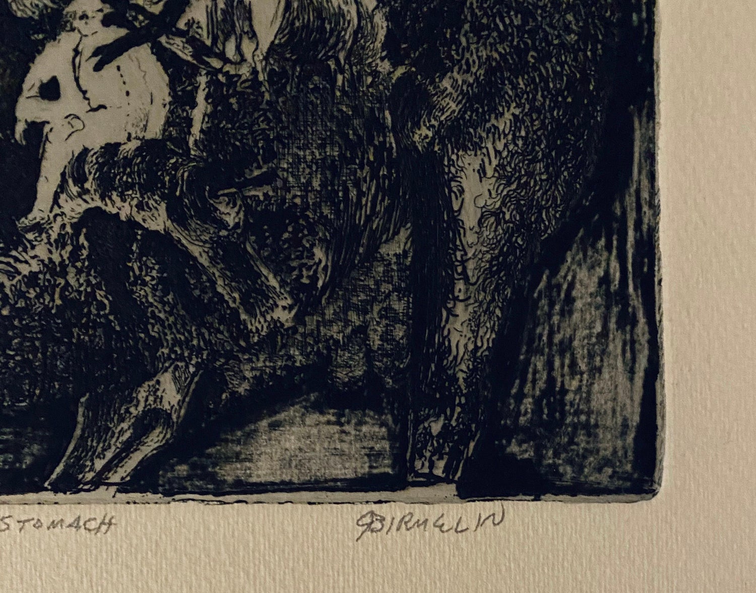 Beast With Tree In Stomach, American Modernist Abstract Etching