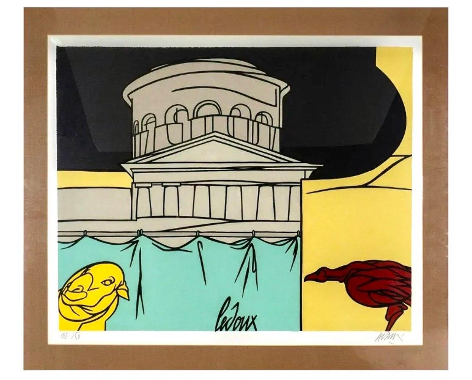Italian Post Modern Pop Art Lithograph Vintage Poster Memphis Galerie Maeght