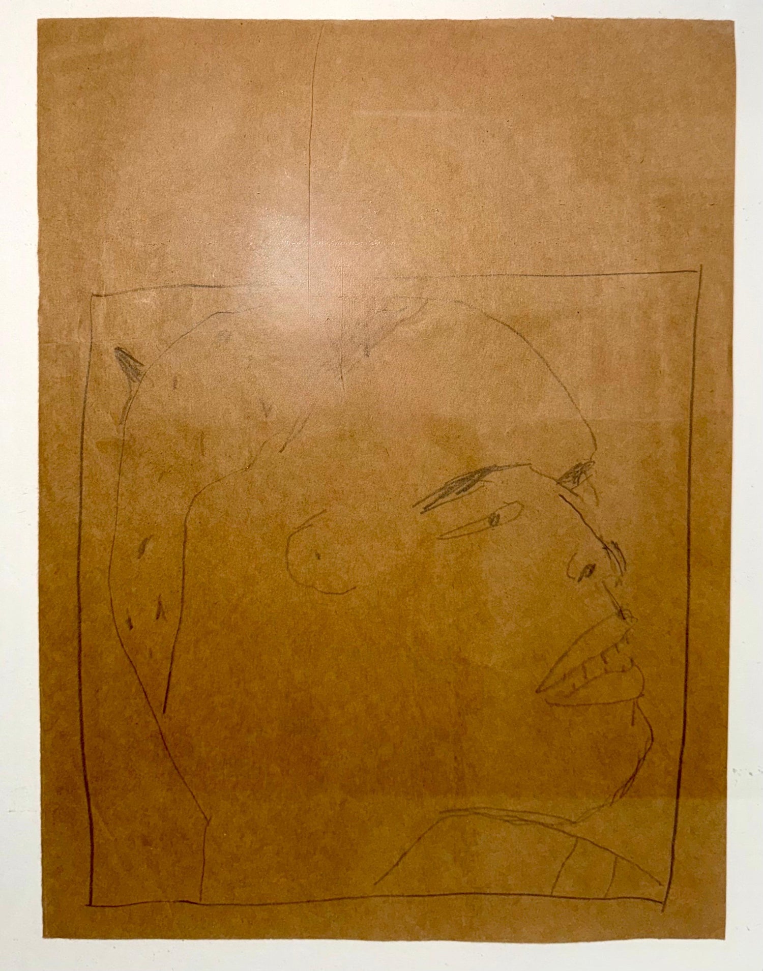 Nuba 1981 Graphite Drawing on Brown Paper James Brown Galerie Bernd Kluser