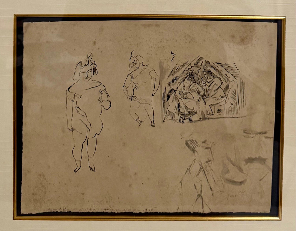 German Expressionist Drawing, Watercolor Painting Jules Pascin Cuba Scene 1910