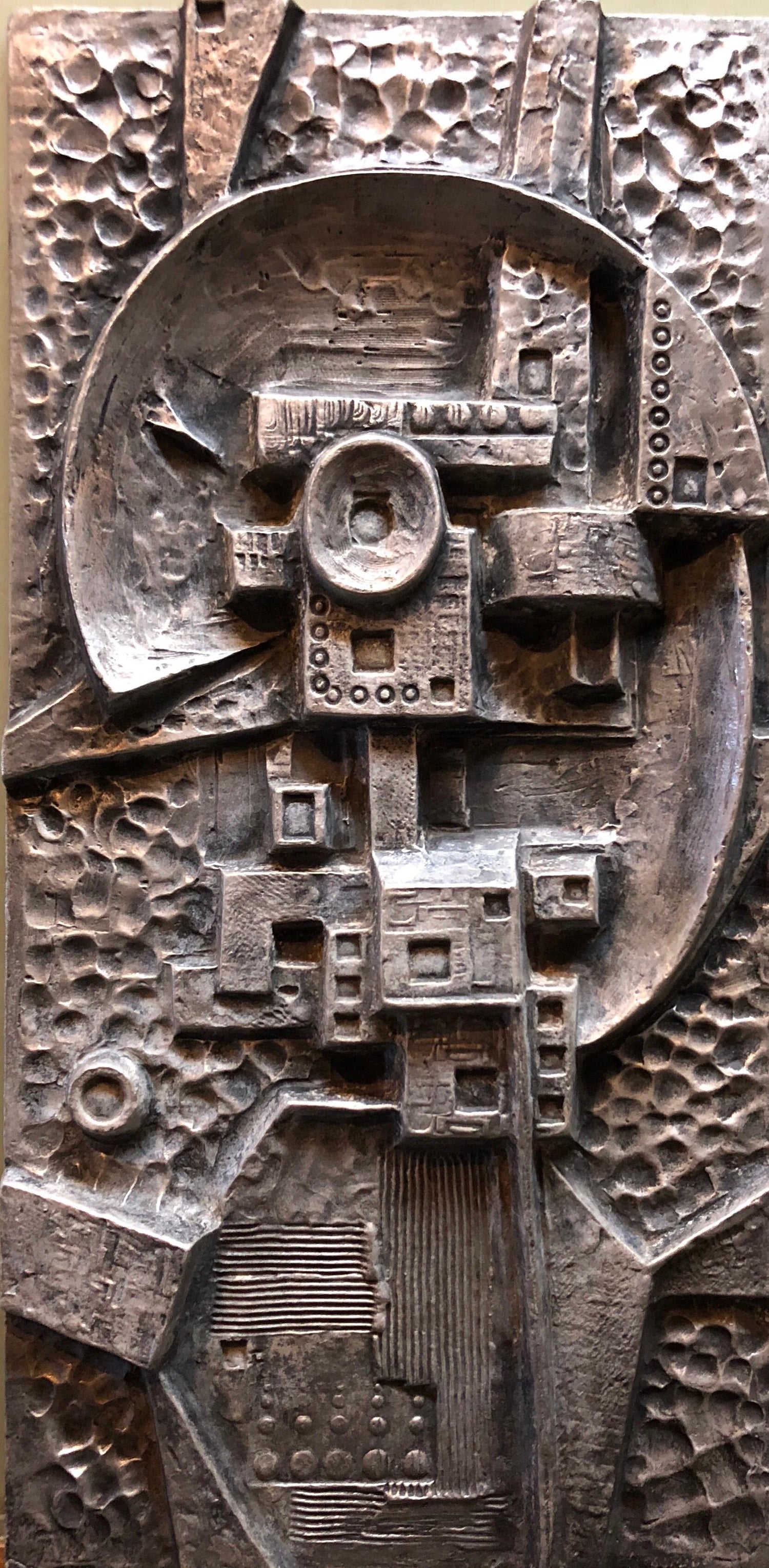 Mexican Modernist Master Silvered Cast Abstract Sculpture Relief Gunther Gerzso