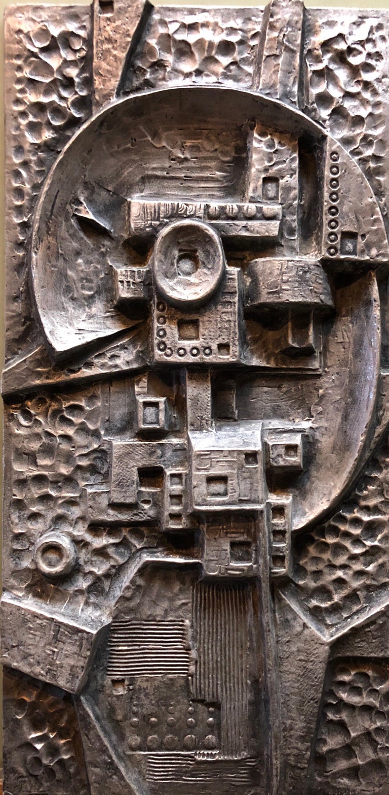 Mexican Modernist Master Silvered Cast Abstract Sculpture Relief Gunther Gerzso