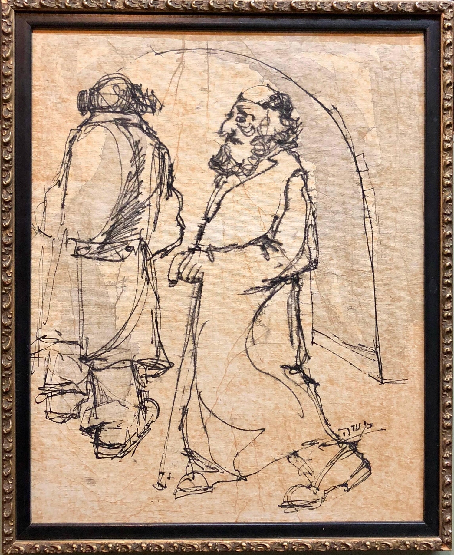 Ken Aptekar Contemporary Conceptual Judaica Art Drawing Go Study Chasidic Rabbis