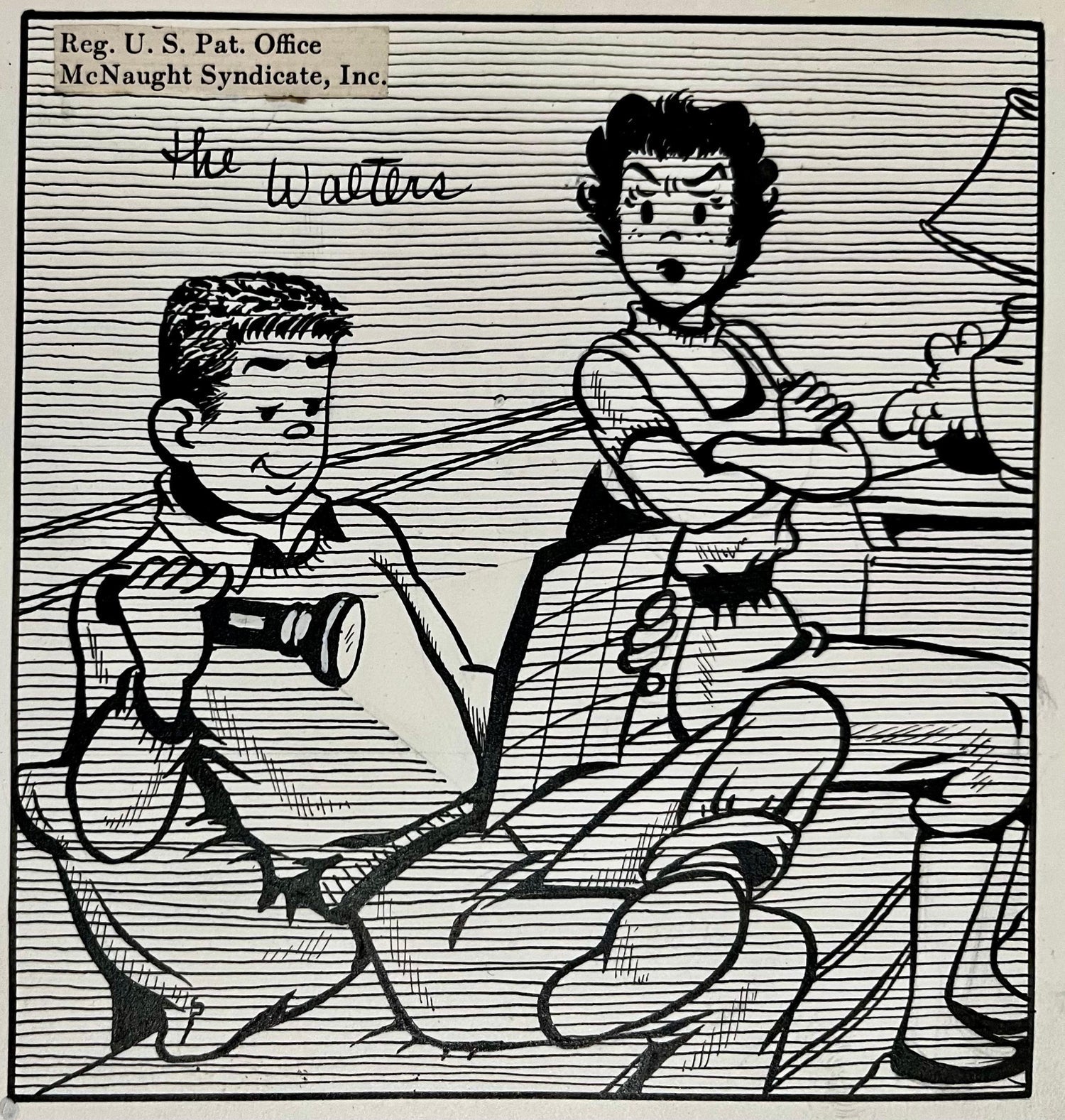 Rare 1950s Original Syndicated Ink Drawing Cartoon Strip Susie Q Smith Comic Art
