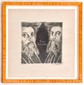 Ken Aptekar Contemporary Conceptual Judaica Art Drawing Go Study Chasidic Rabbis
