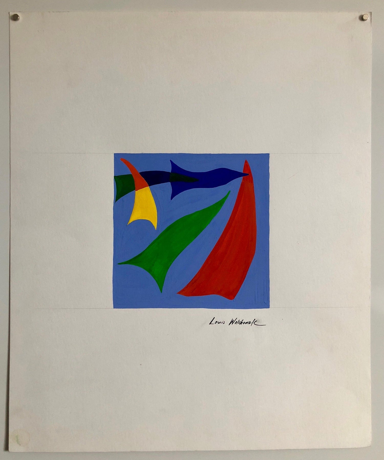 Early Abstract Expressionist Gouache Painting WPA Jewish Artist