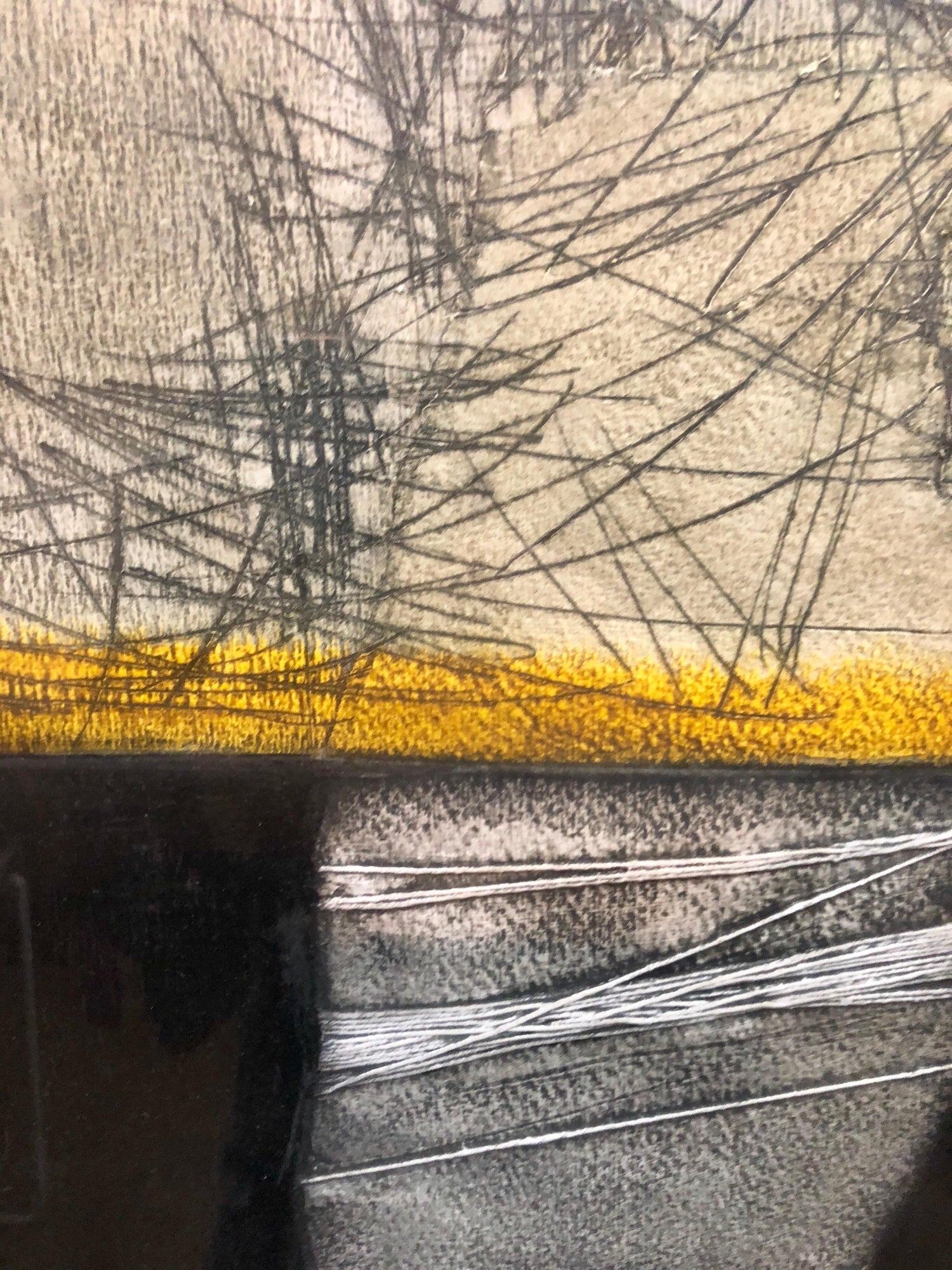Cuban Art Abstract Oil Painting Latin American 1970's Abstraction String Series