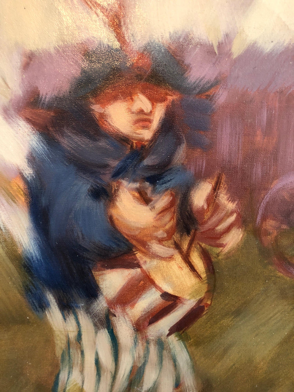 Spanish Catalan Modernist Oil Painting Drummer Boy Figurative Abstraction