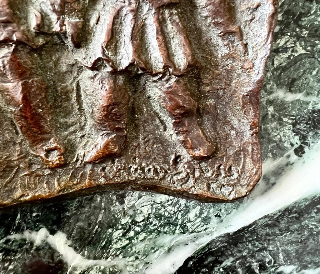 Three Girls Bronze Relief Sculpture Plaque Chaim Gross Modernist WPA Era Artist