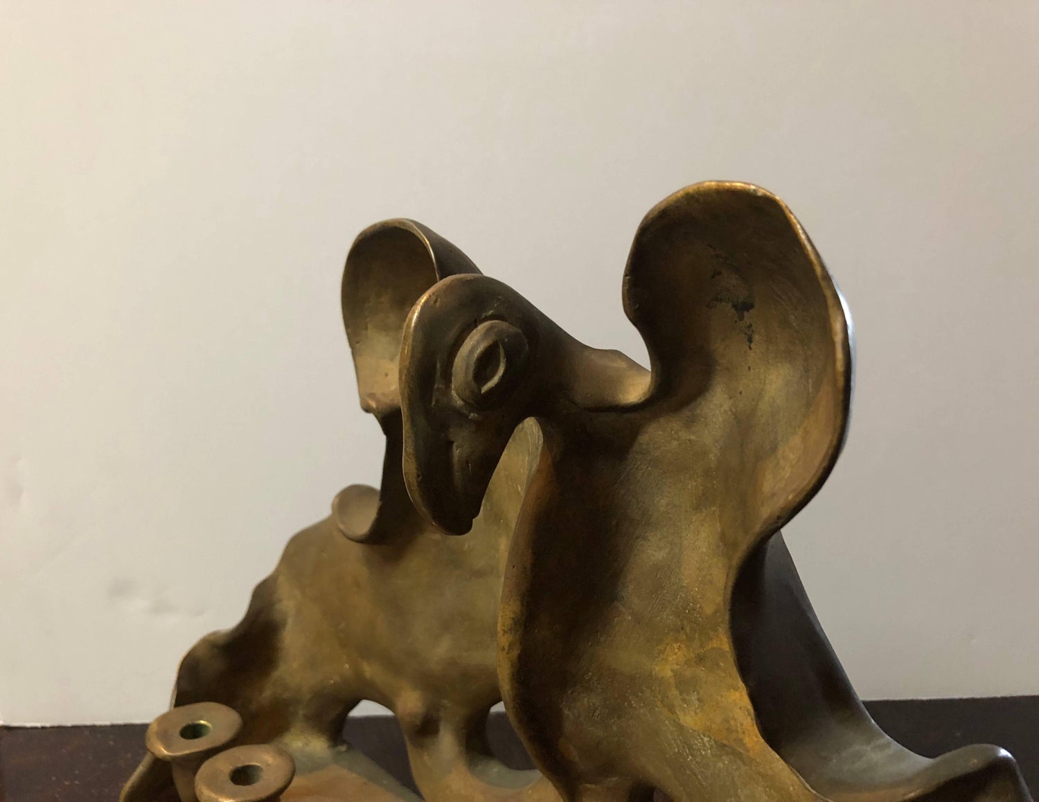 RARE Judaica Holocaust Memorial Menorah Bronze Sculpture
