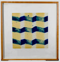 Abstract Aquatint Etching Ross Bleckner Zig Zag lines New York Artist D Loop