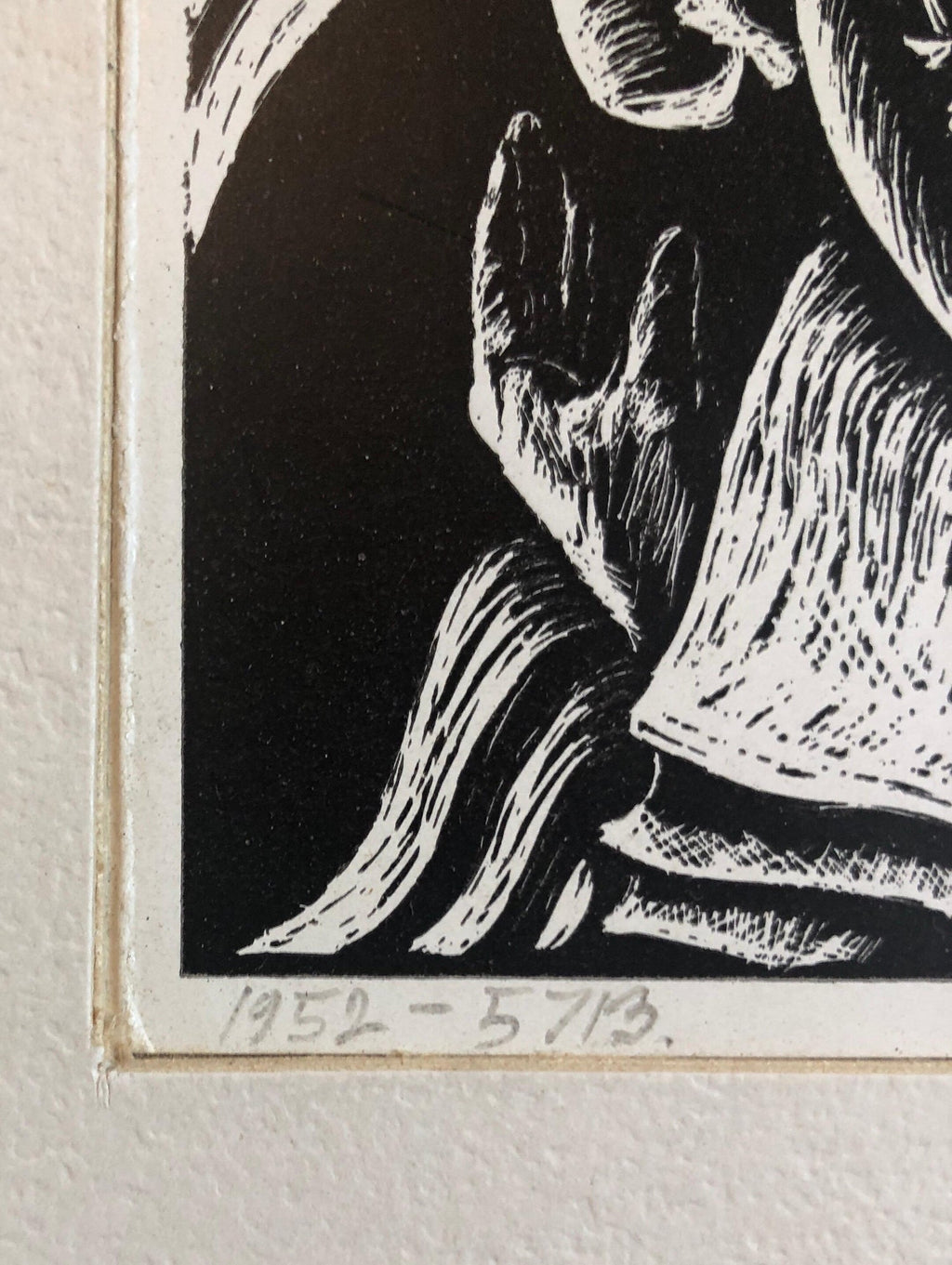 Shana Tova, New Year Woodcut Israeli Judaica Early Bezalel School Woman Artist