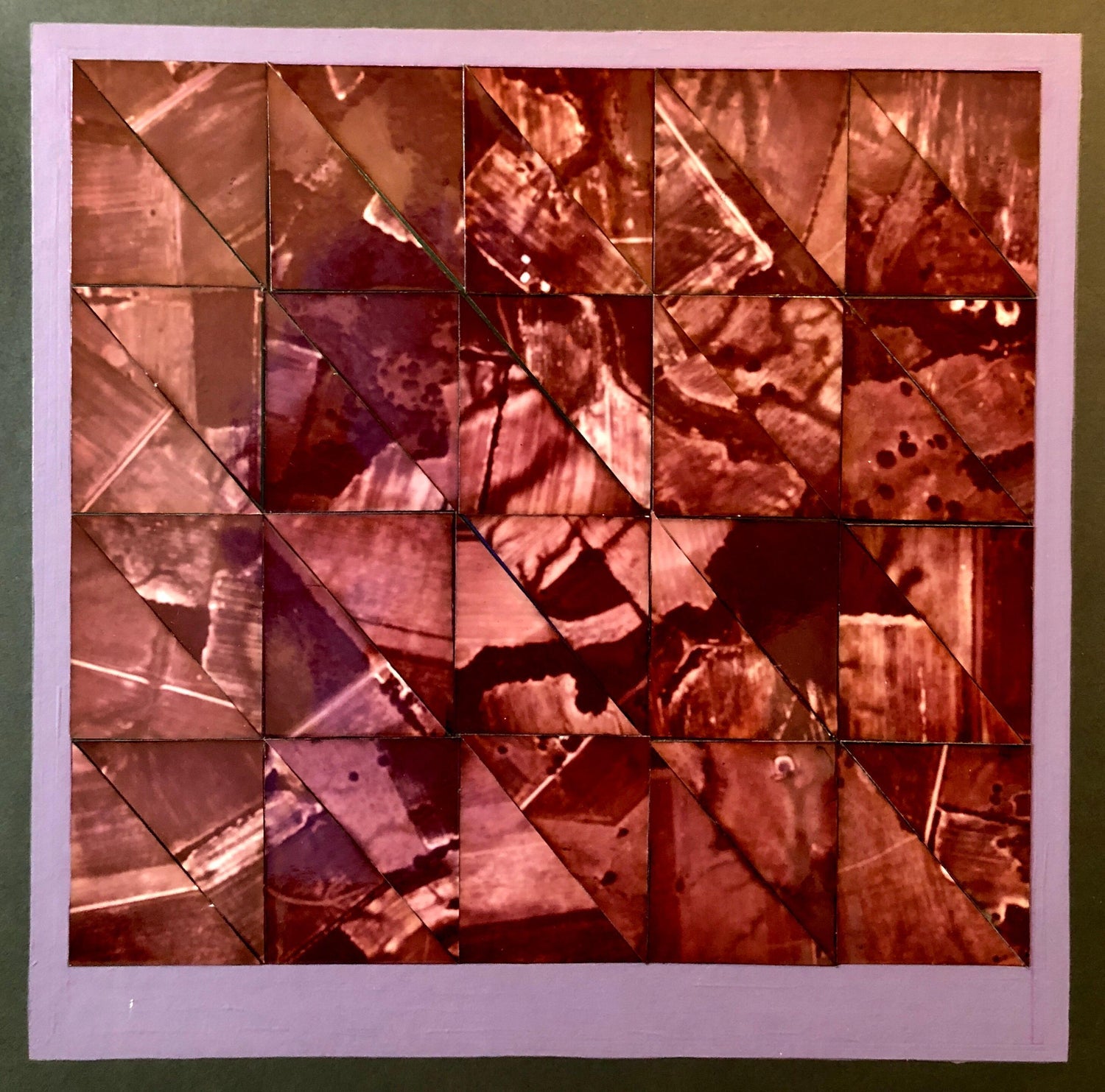 Mauve Earth Shine Photo Mosaic Collage Photograph, Female Aviator Feminist Art