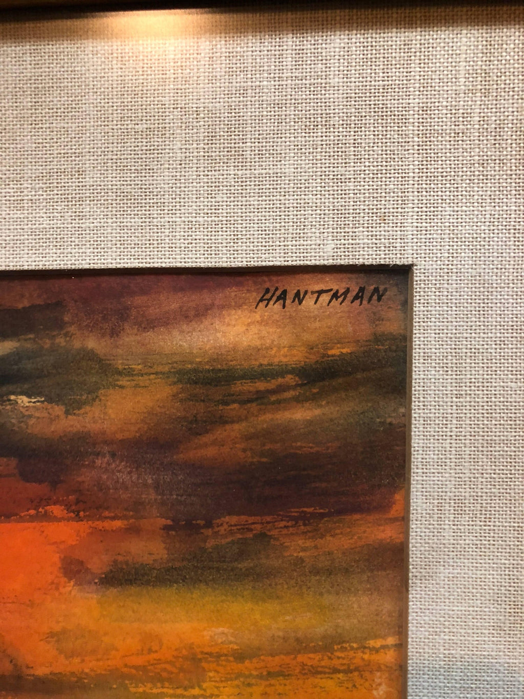 Abstract Expressionist Watercolor Fiery Sky