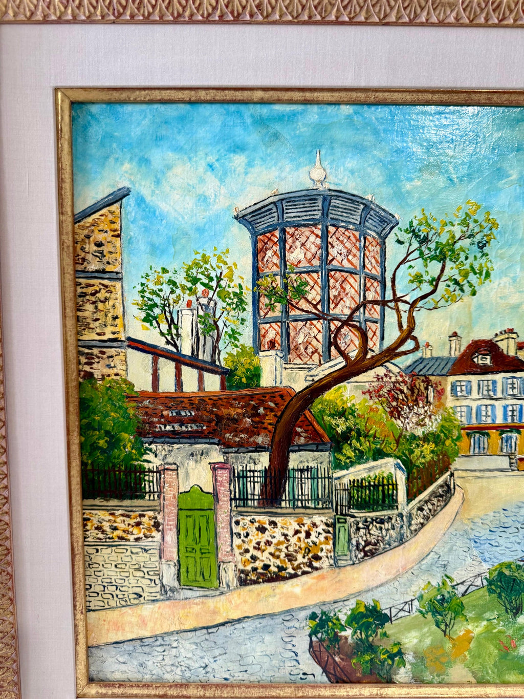 French Impressionist Oil Painting Elisee Maclet Paris Montmartre Street Scene