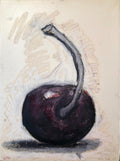 Original Modernist Oil Stick Pigment Painting by Aaron Fink, Cherry. Pop Art